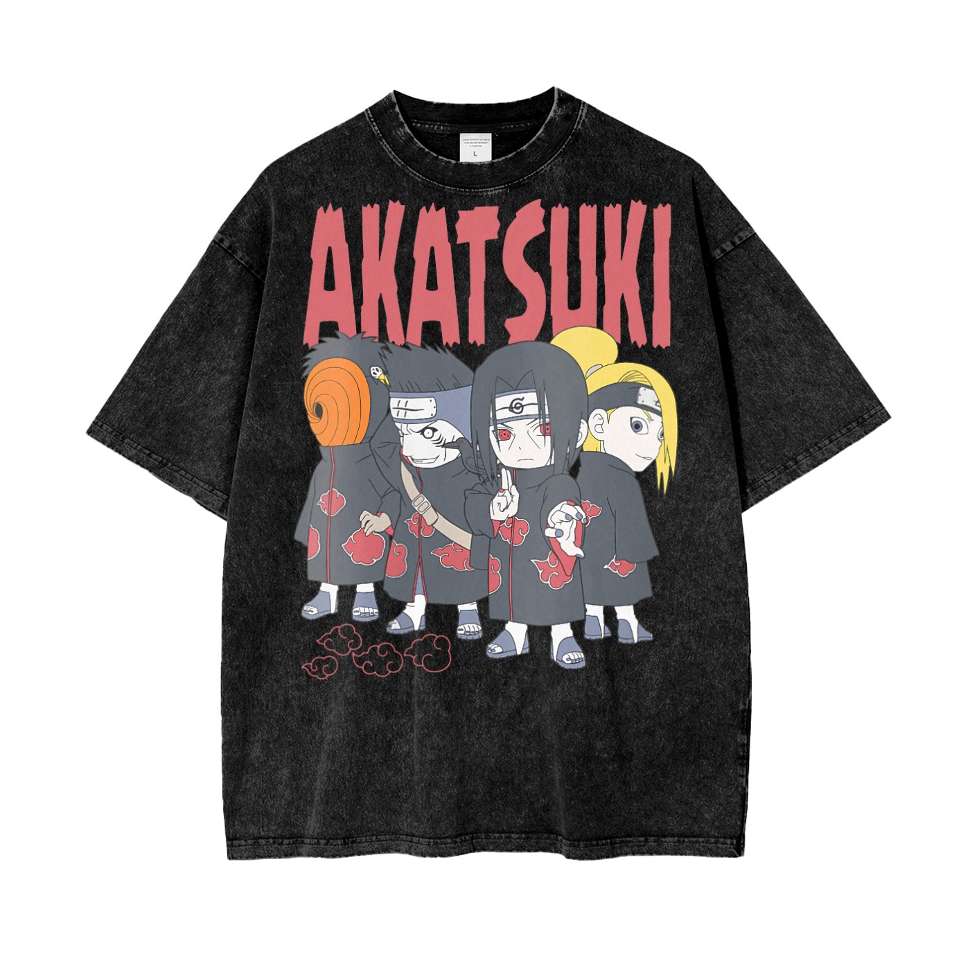 Akatsuki Naruto Oversize Snow Washed T-Shirt