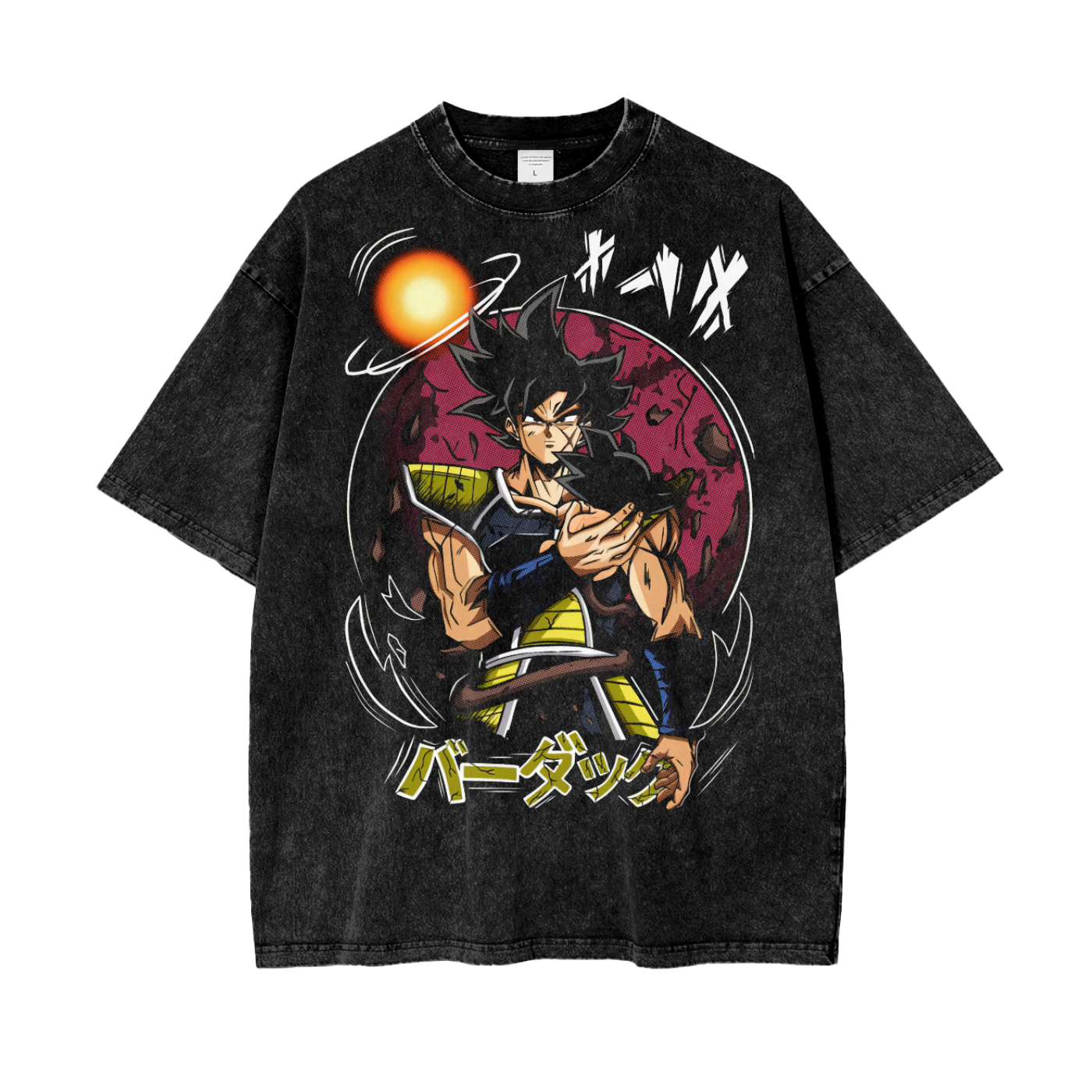 Bardock Dragonball Oversize Snow Washed T-Shirt