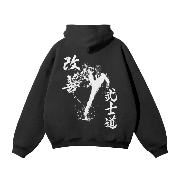 Black Leg Graffiti Streetwear Hoodie Black