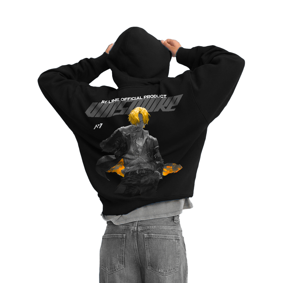 Black Leg Y2K Streetwear Hoodie Black