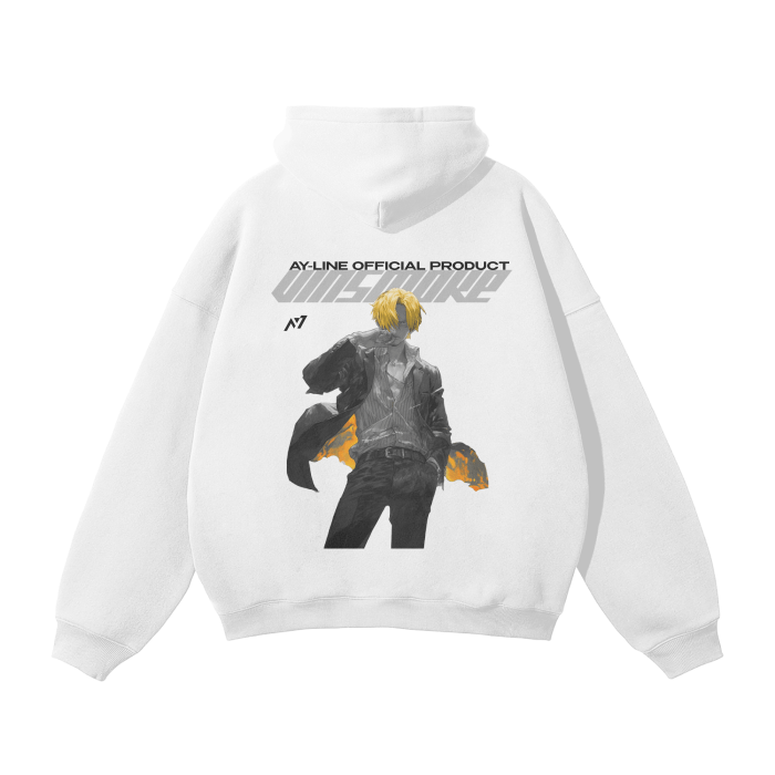 Black Leg Y2K Streetwear Hoodie White