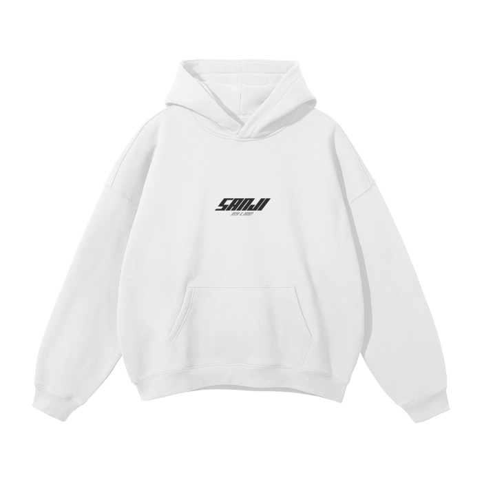 Alternative view of Black Leg Y2K Streetwear Hoodie White