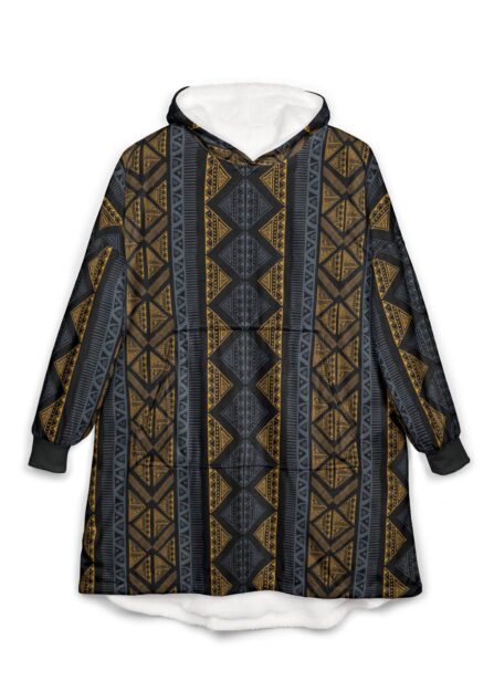 Blank Panther Afro Pattern Blanket Hoodie