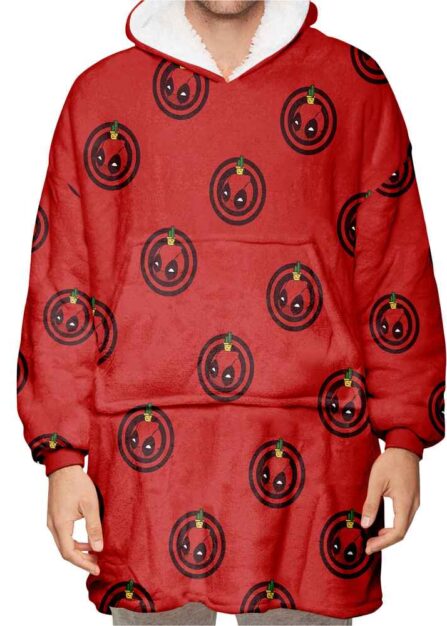 Alternative view of Comic Chibi Pattern Blanket Hoodie