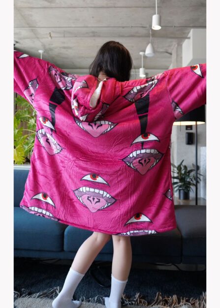 Alternative view of Curse King Jjk Oversized Blanket Hoodie