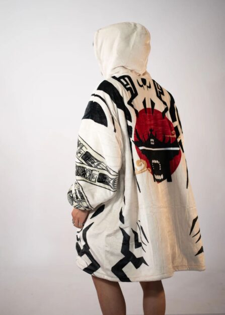 Alternative view of Curse King Shrine Jjk Oversized Blanket Hoodie