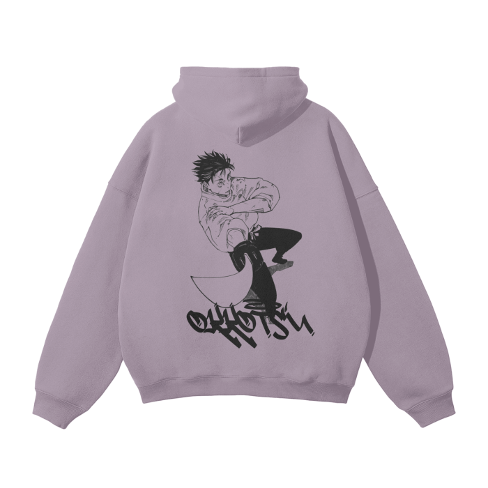 Cursed Companion Graffiti Streetwear Hoodie Purple