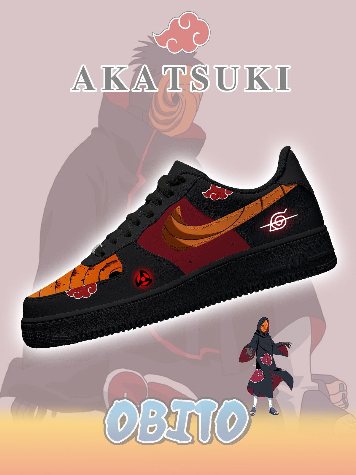 Custom Akatsuki Obito No.3 Shoes