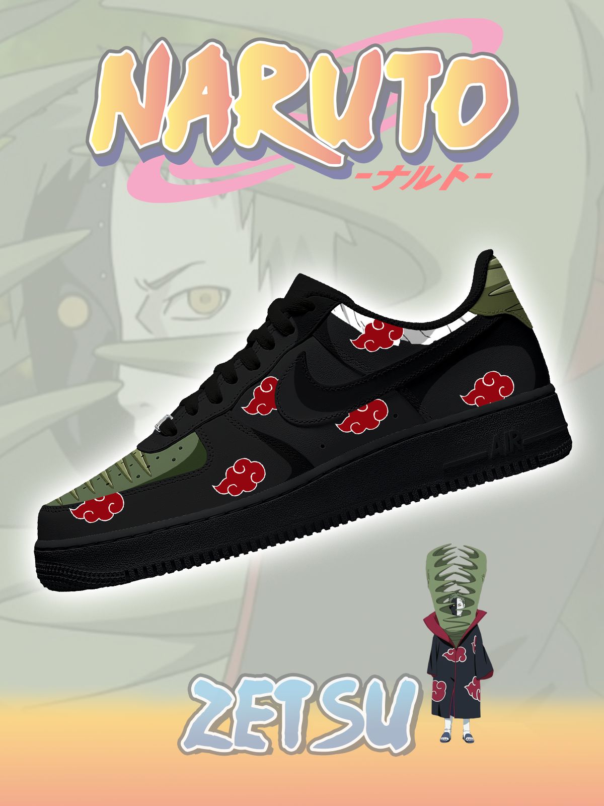 Custom Akatsuki Zetsu No.1 Shoes