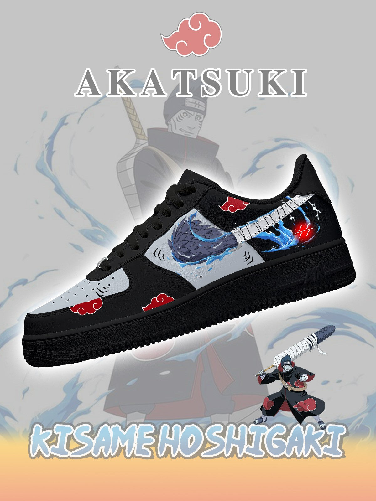 Custom Printed Akatsuki Kisame Hoshigaki No.3 Sneakers