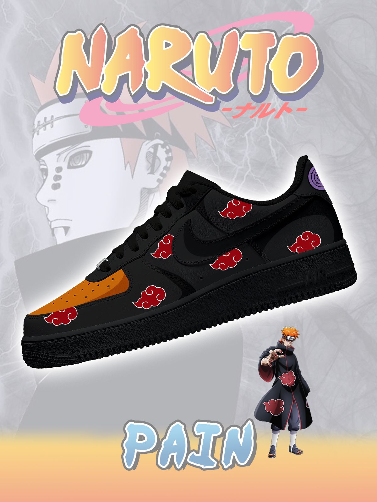 Custom Printed Akatsuki Pain No.2 Shoes