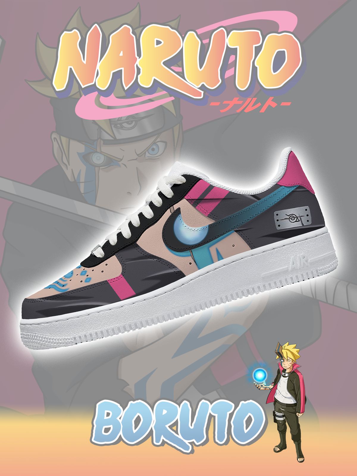 Custom Printed Boruto Uzumaki Shoes