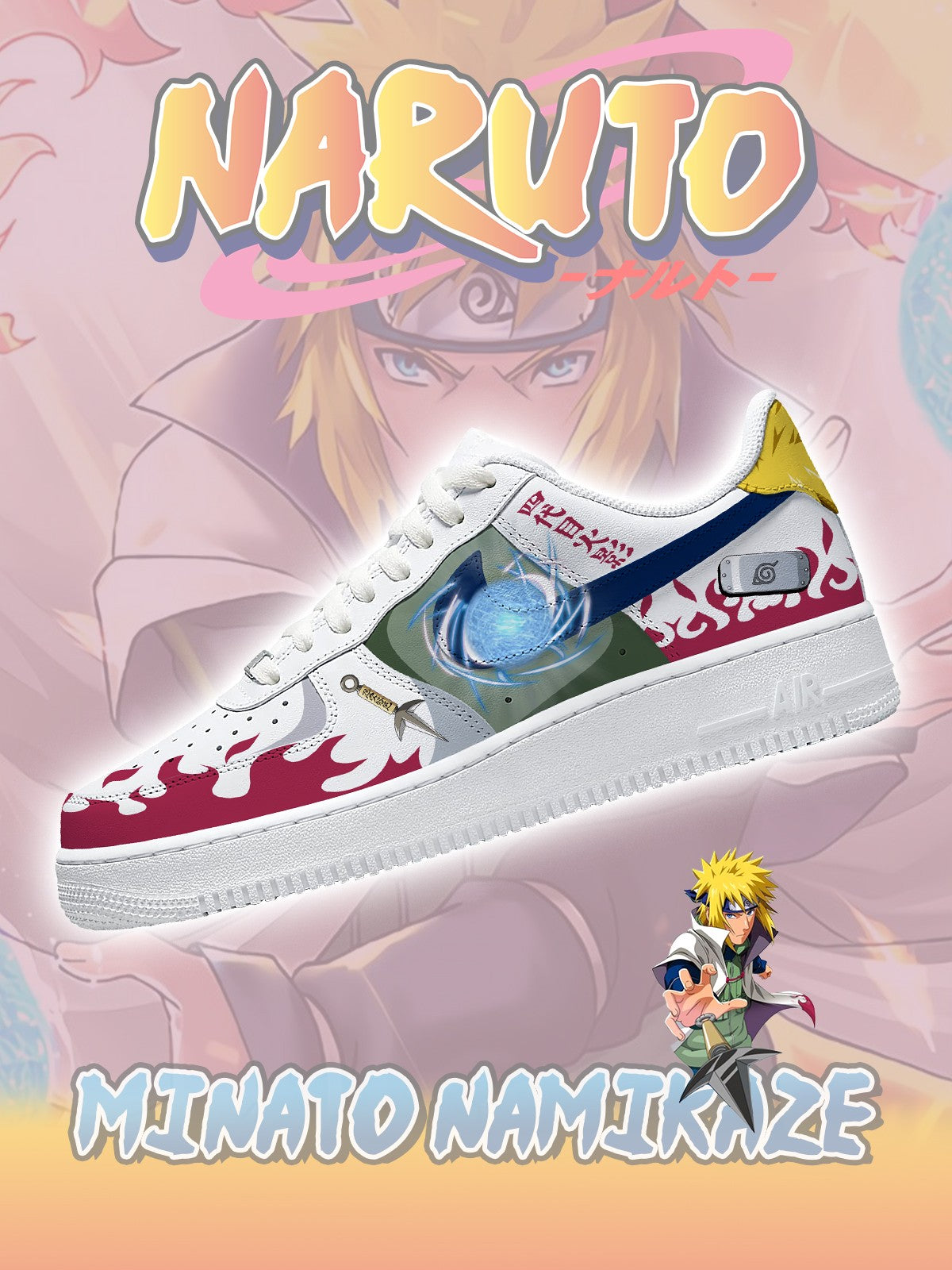 Custom Printed Fourth Hokage Minato Namikaze Shoes