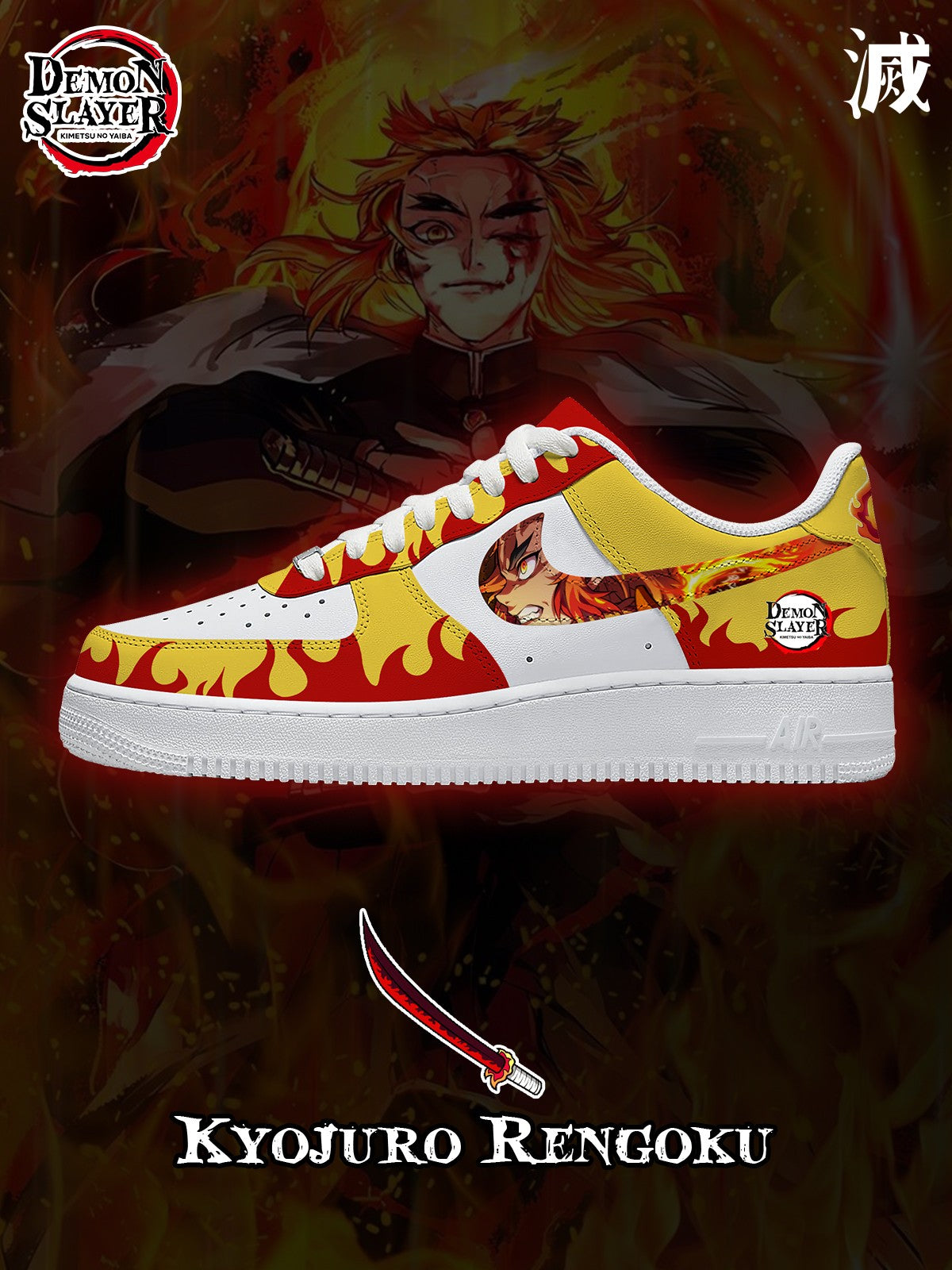 Custom Printed Kyojuro Rengoku Shoes