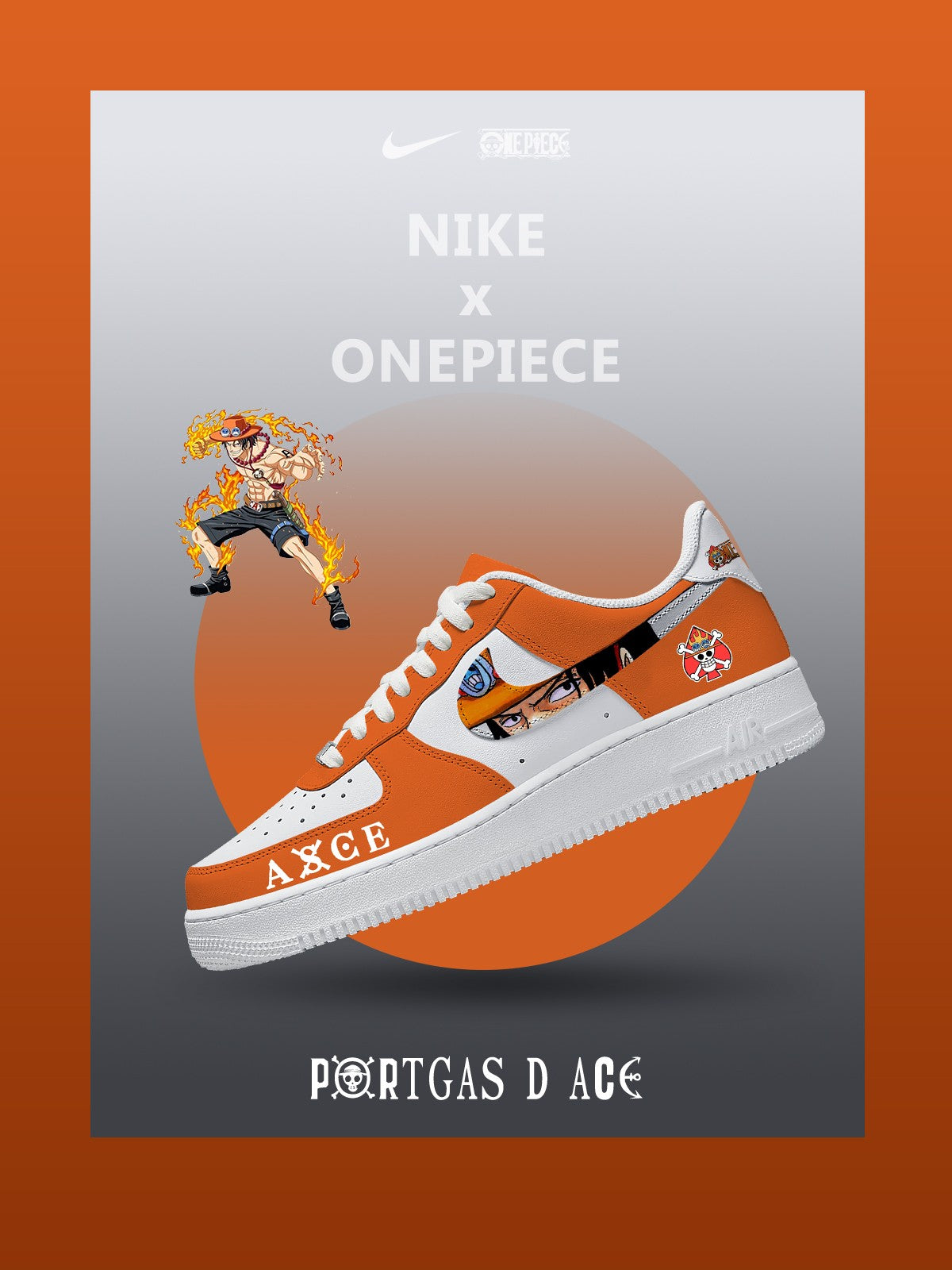 Custom Printed Portgas D Ace No.1 Sneakers