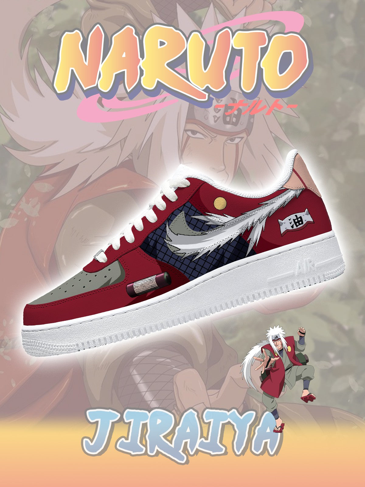 Custom Printed Sannin Jiraiya Sneakers