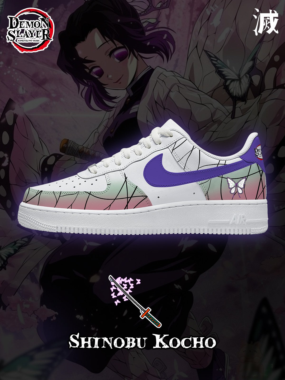 Custom Printed Shinobu Kocho Shoes