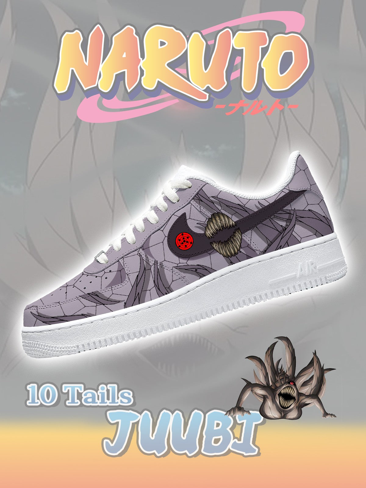 Custom Printed Ten-Tails Juubi Sneakers