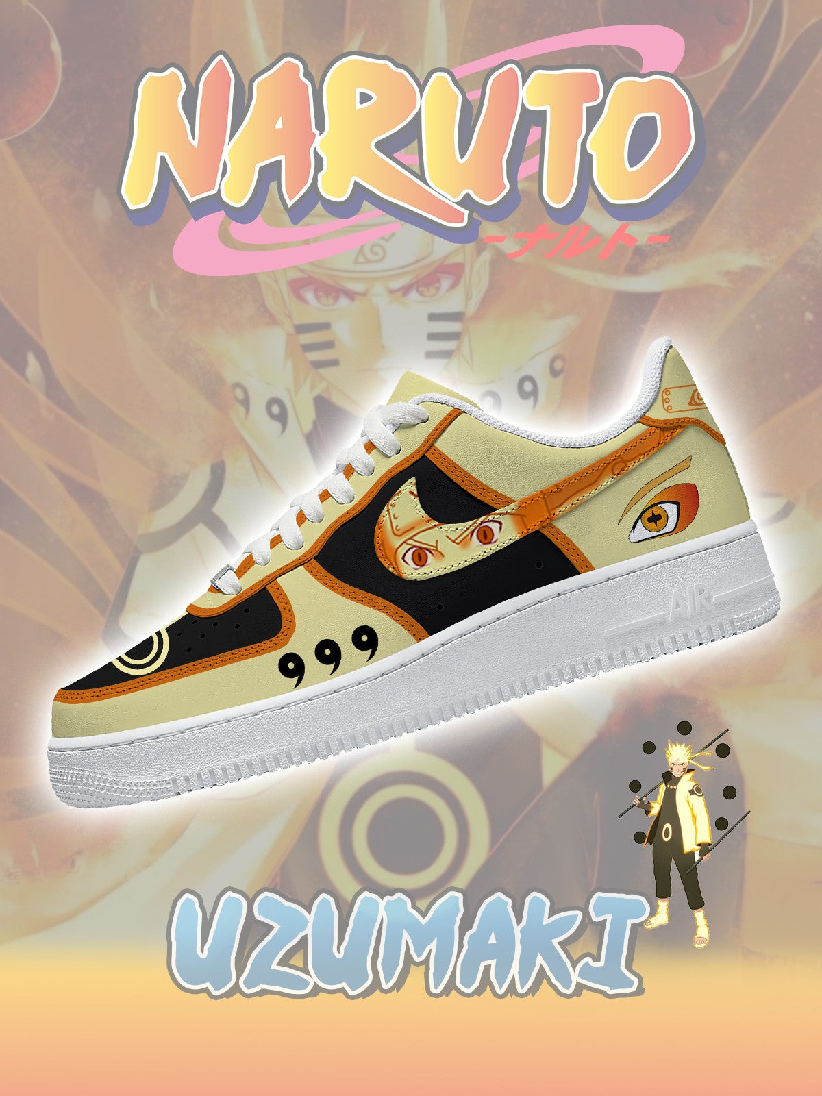 Custom Printed Uzumaki No.2 Sneakers