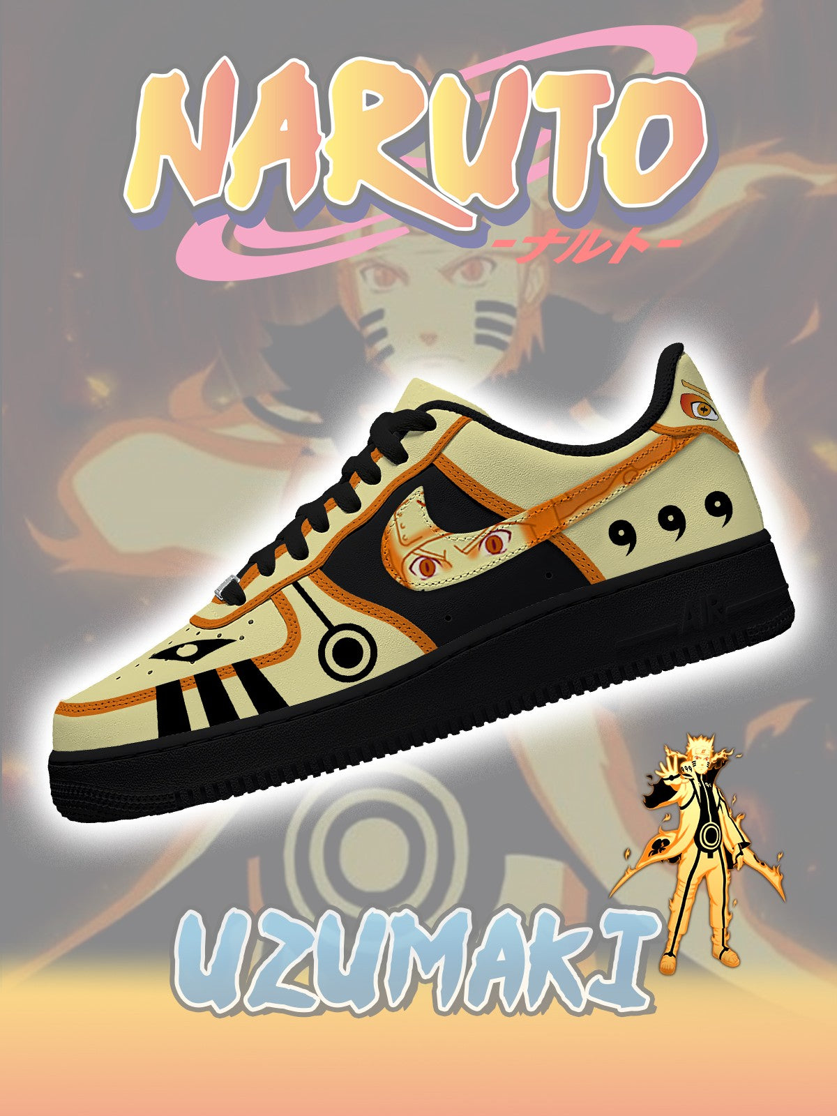Custom Printed Uzumaki No.3 Sneakers