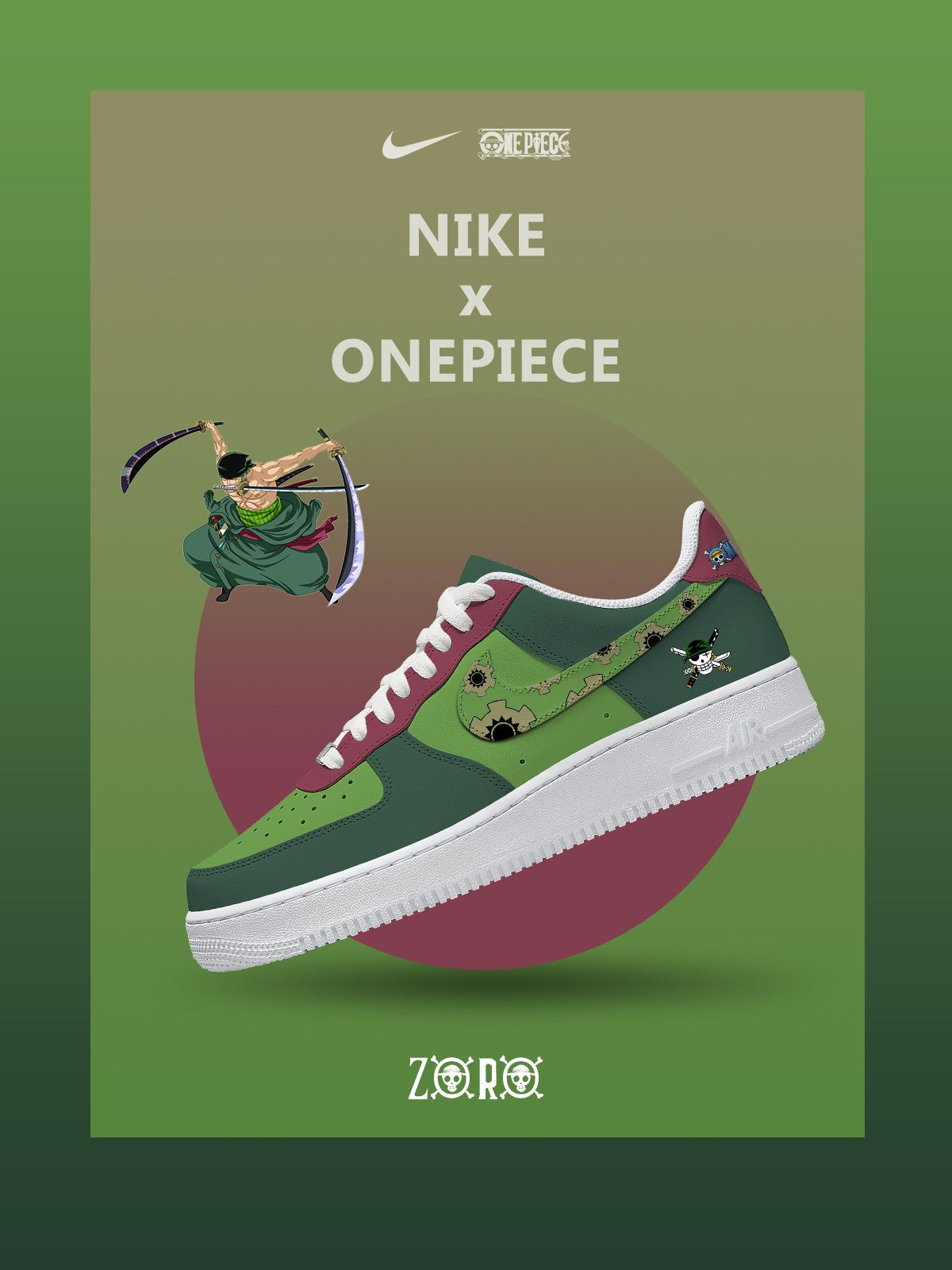 Custom Printed Zoro No.1 Sneakers