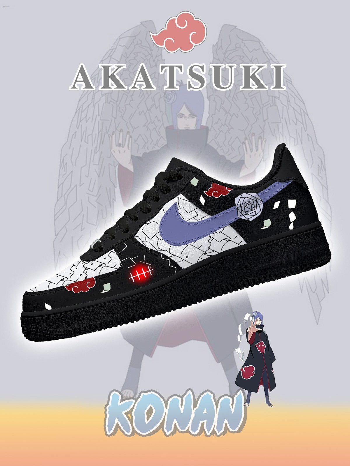 Customize Akatsuki Konan No.3 Sneakers