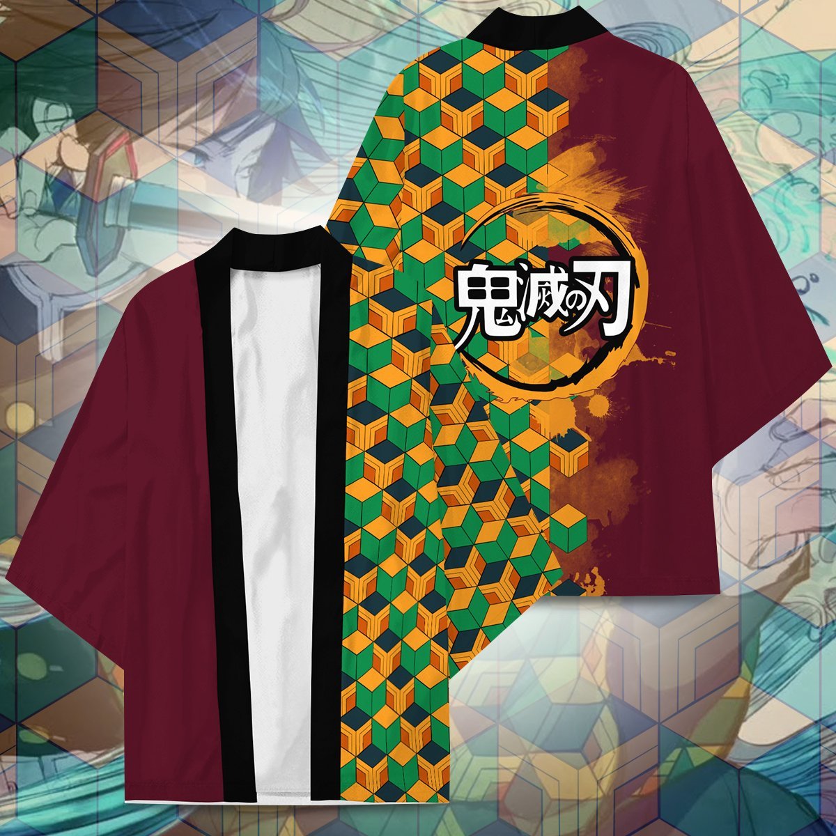 Alternative view of Demon Slayer Kimono - Kimetso No Yaiba Giyu Kimono Fdm3107