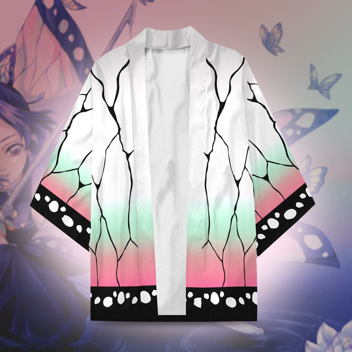 Alternative view of Demon Slayer Kimono - Summer Shinobu Kimono Fdm3107