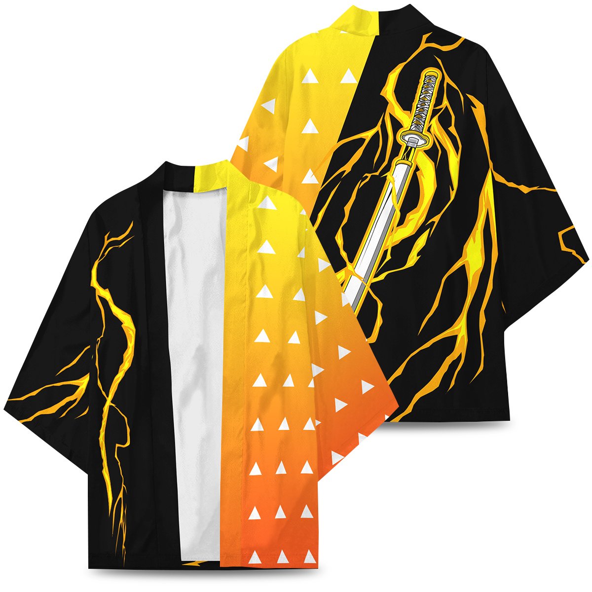 Demon Slayer Kimono - Zenitzu Sword Style Kimono Fdm3107