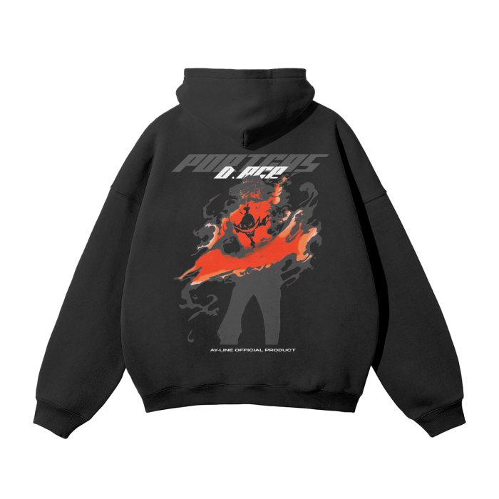 Flame Rogue Y2K Streetwear Hoodie Black