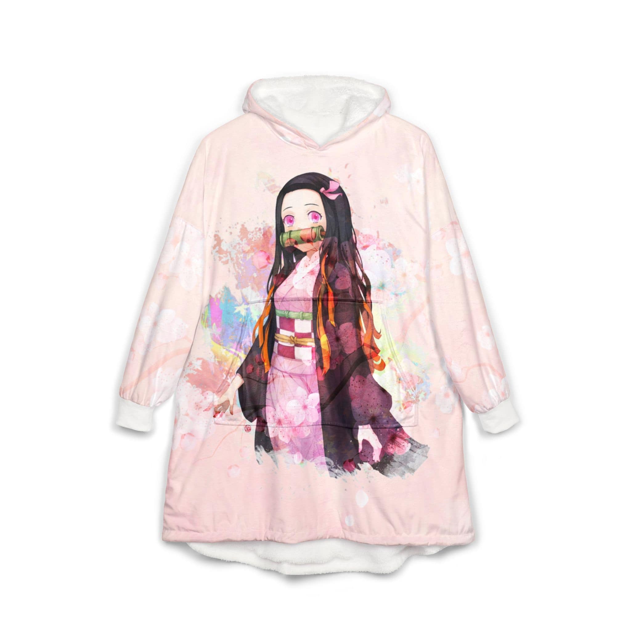 Half Demon Sakura Floral Blend Blanket Hoodie