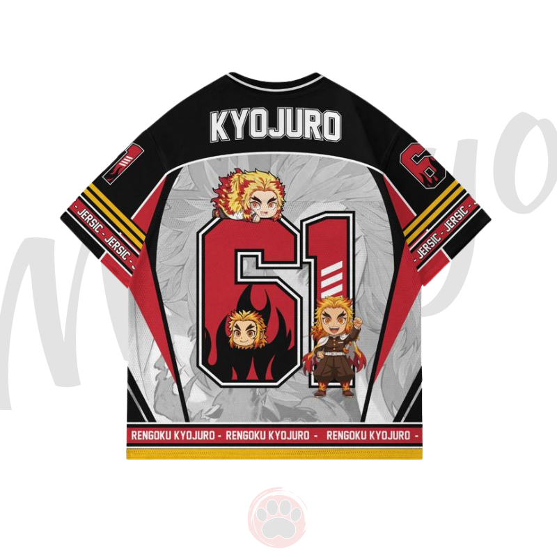 Alternative view of Jersey Demon Slayer Rengoku