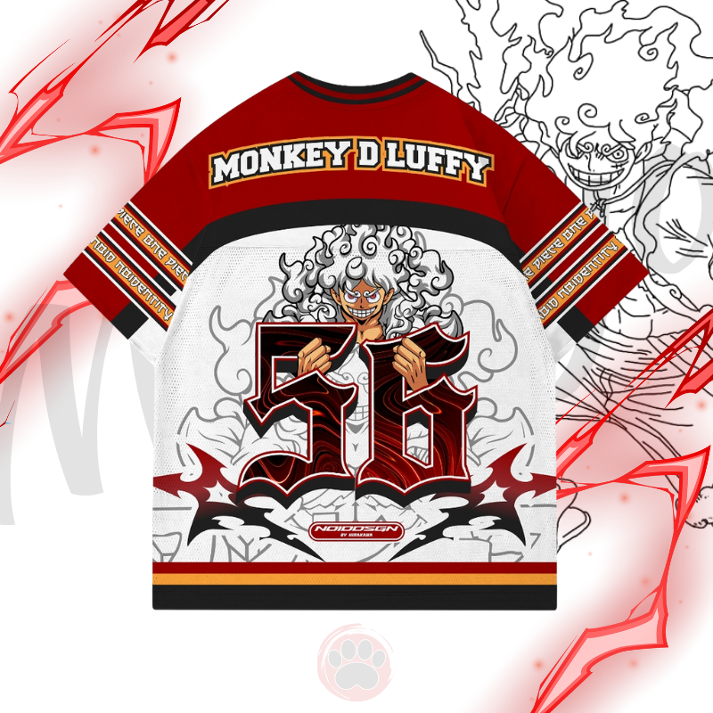 Alternative view of Jersey Luffy V1 One Piece Anime Vintage Nfl Baseball