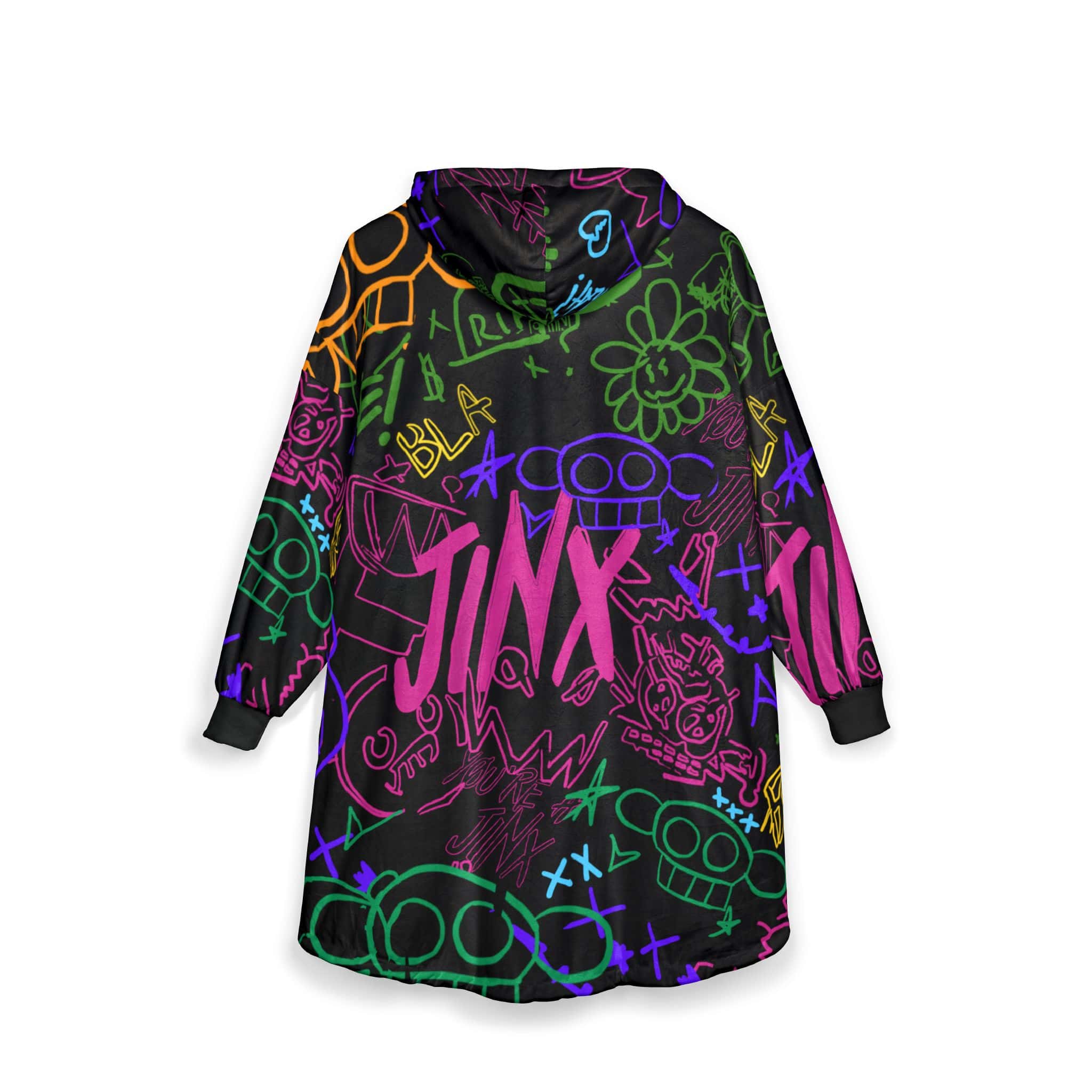 Alternative view of Jinx Neon Graffiti Blend Blanket Hoodie
