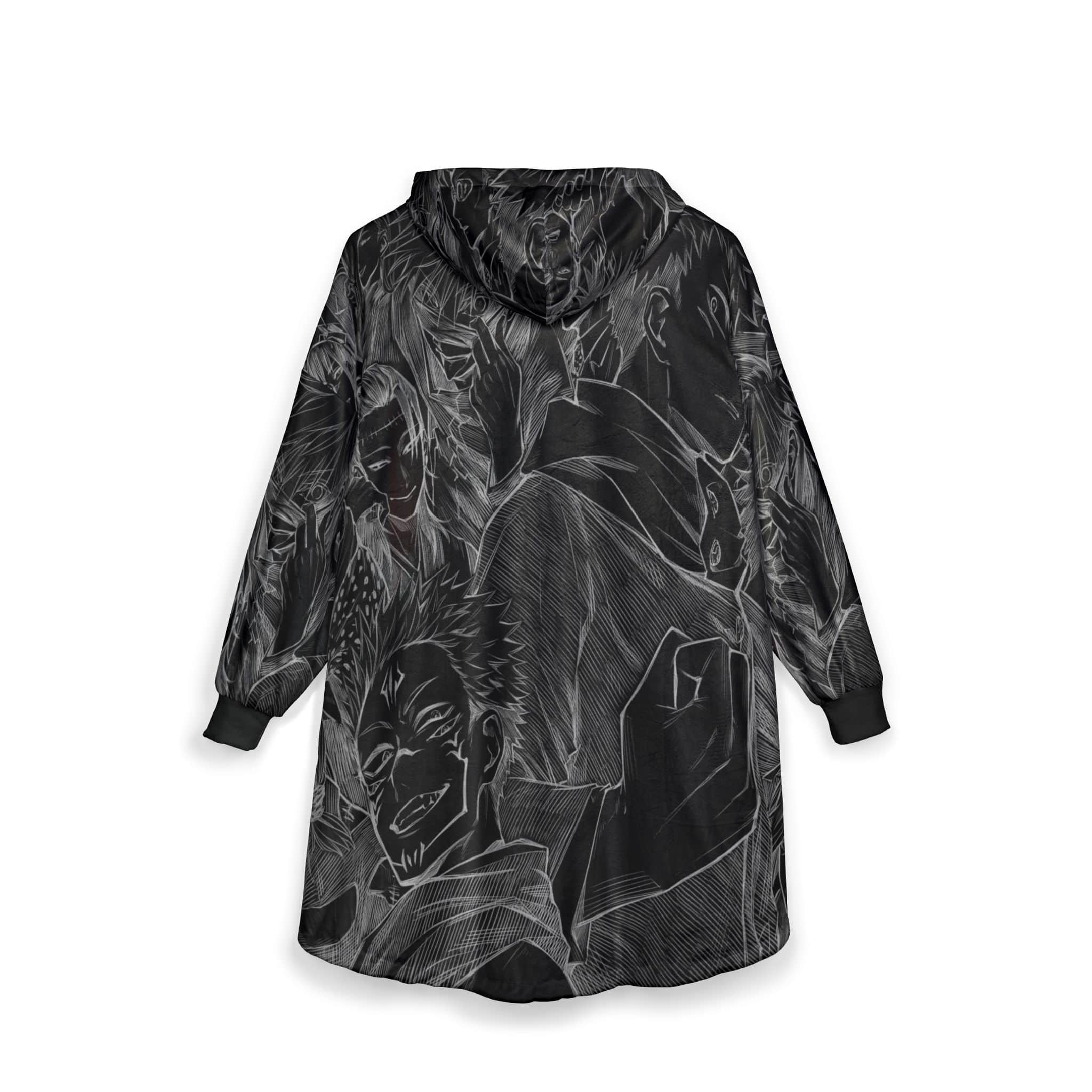 Alternative view of Jjk All Curses Sketch Oversized Blanket Hoodie