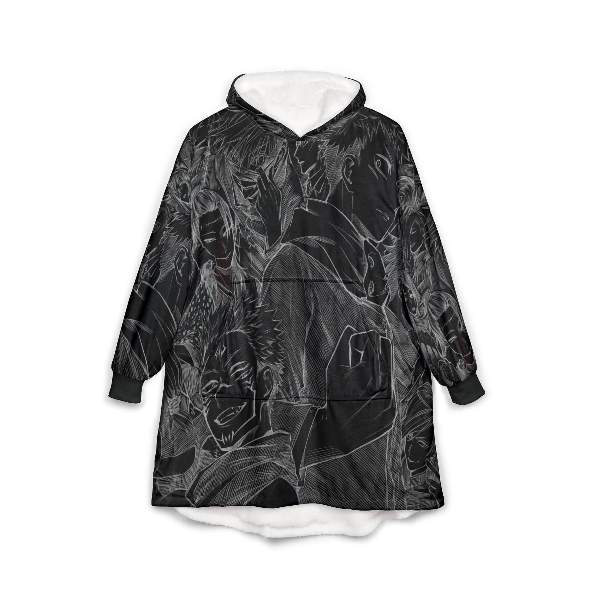 Jjk All Curses Sketch Oversized Blanket Hoodie