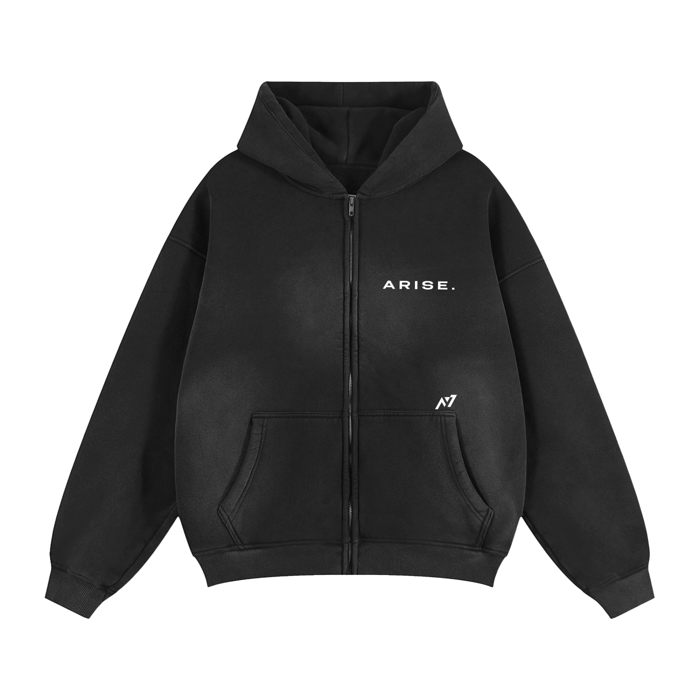 Alternative view of Kasaka'S Venom Fang Streetwear Washed Zipped Hoodie