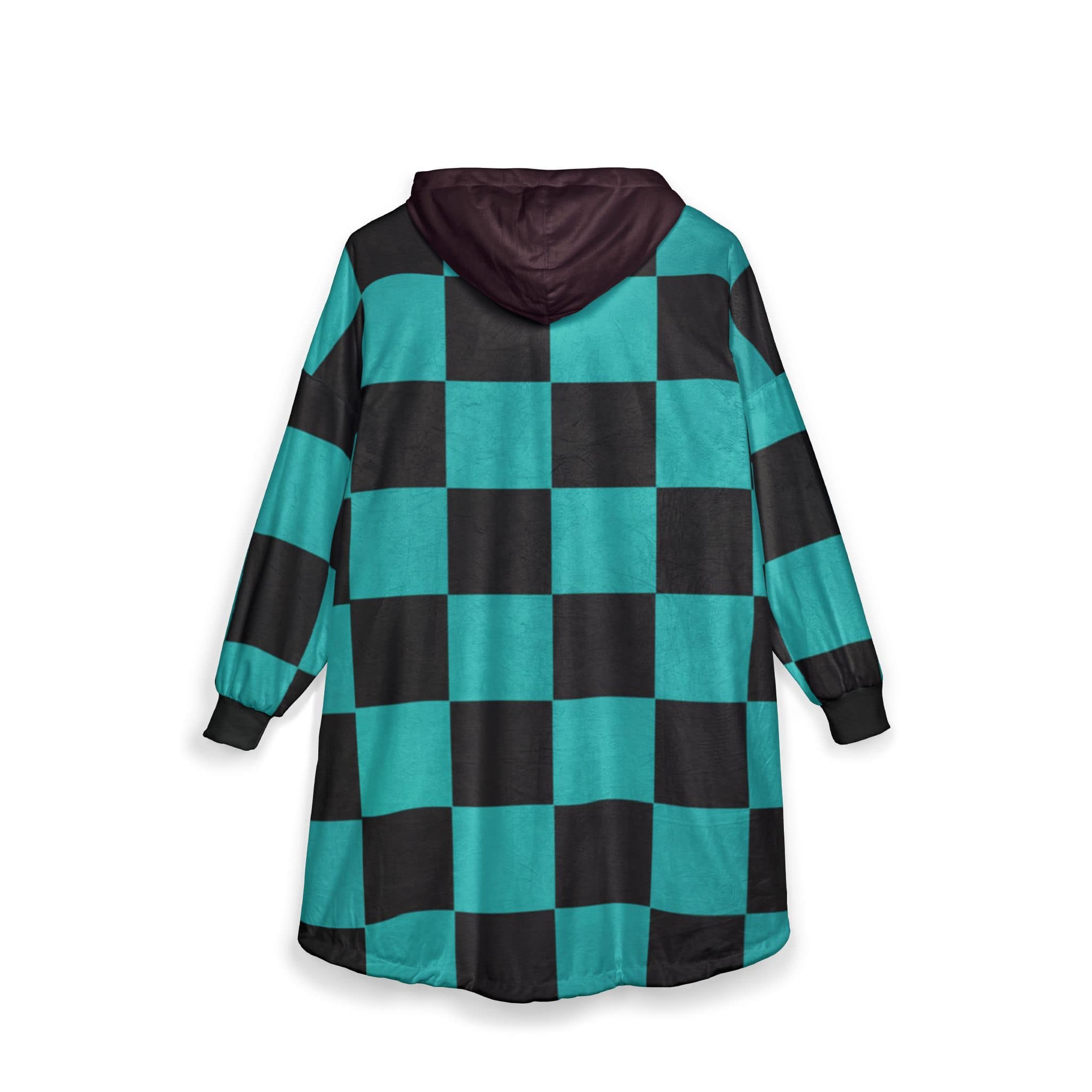 Alternative view of Kimetsu Na Classic Green Check Blanket Hoodie