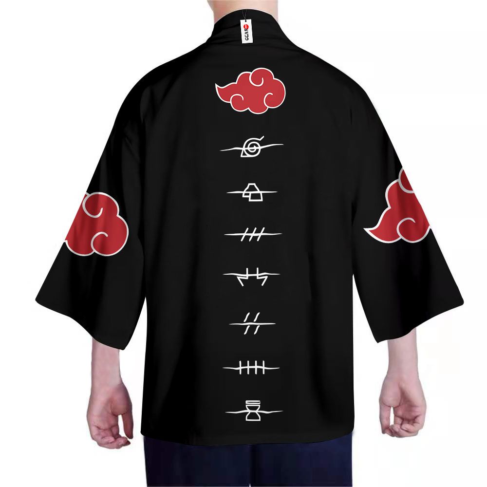 Alternative view of Naruto Kimono - Akatsuki Kimono Custom Hidden Villages Clothes Got1308