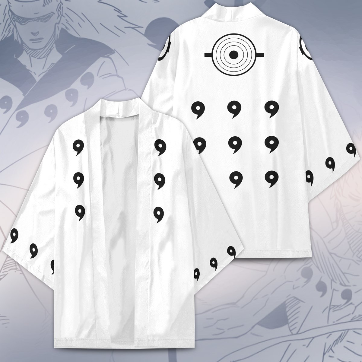 Alternative view of Naruto Kimono - Six Paths White Kimono Fdm3107