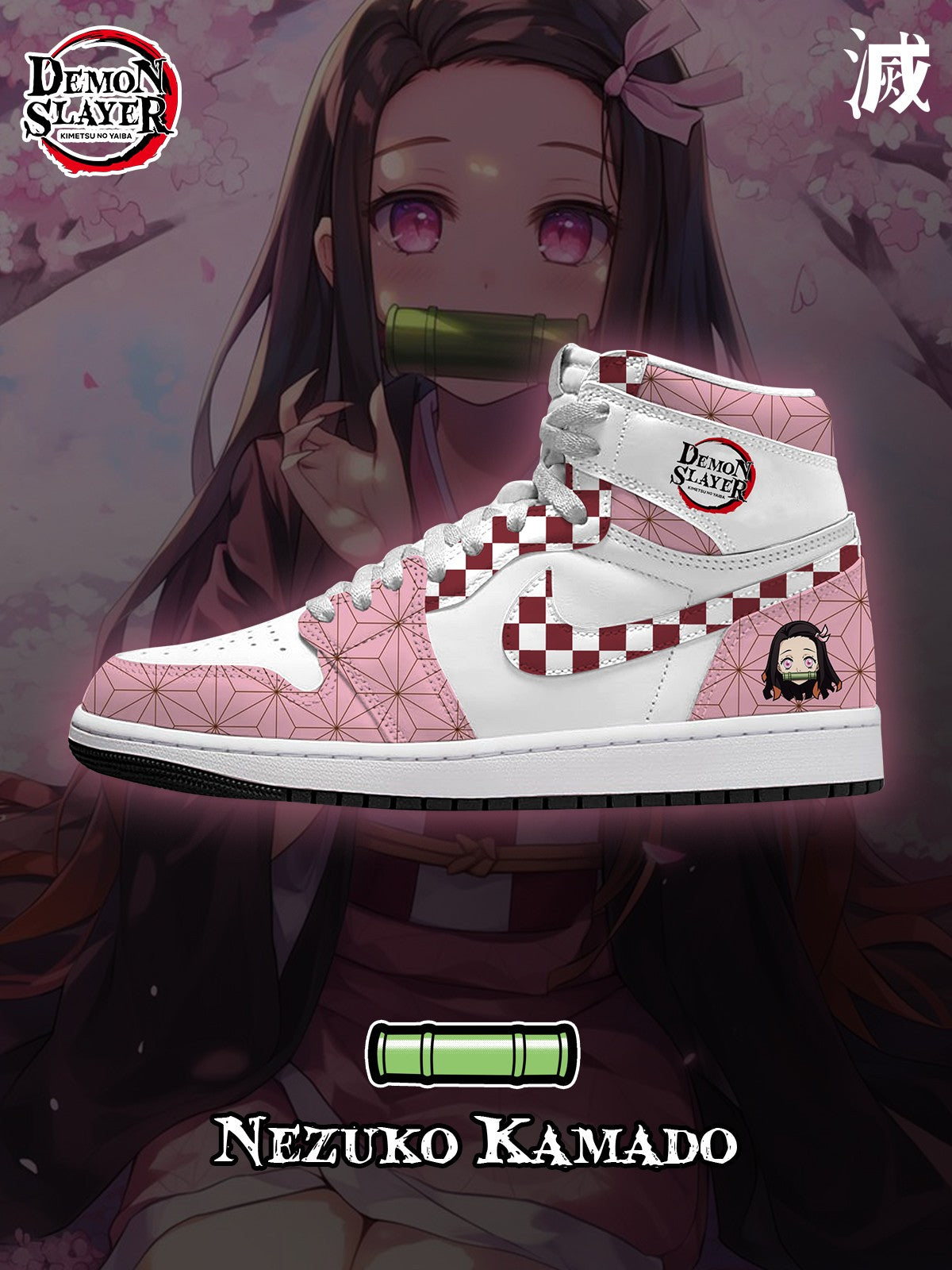 Nezuko Kamado V.2 Custom High-Top Sneakers