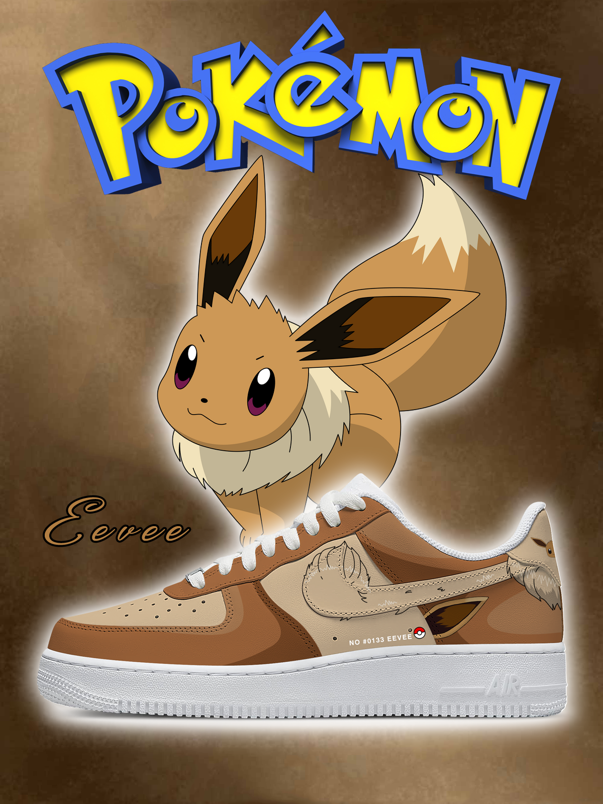 No.0133 Eevee Style 2 Custom Sneakers