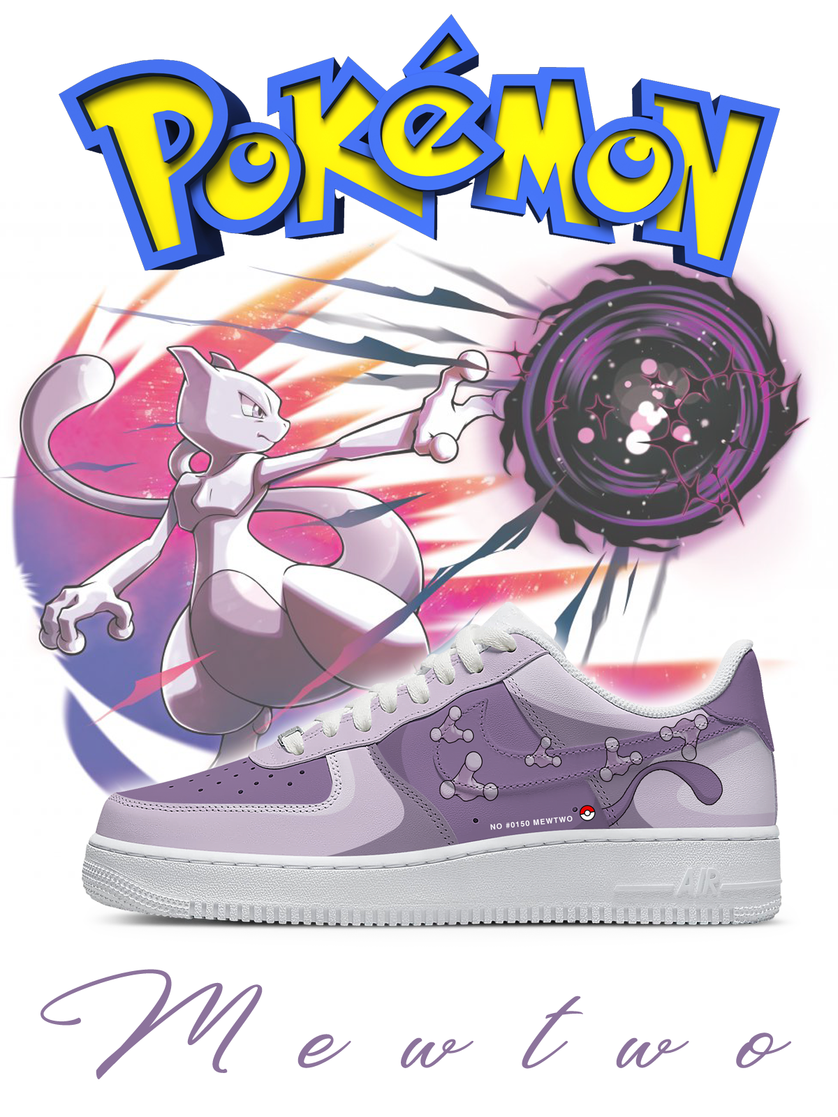 No.0150 Mewtwo Style 2 Custom Sneakers