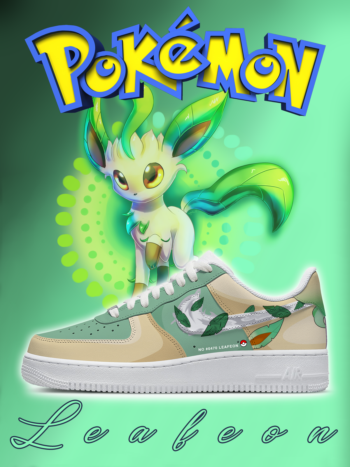 No.0470 Leafeon Custom Sneakers