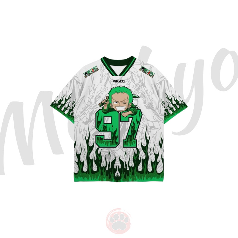 One Piece Roronoa Zoro Jersey Retro Anime One Piece
