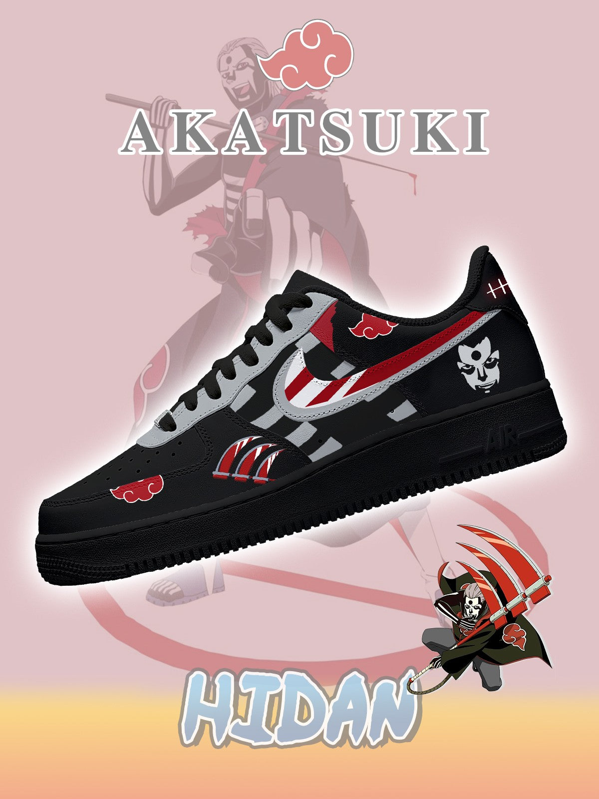 Personalized Akatsuki Hidan No.3 Sneakers