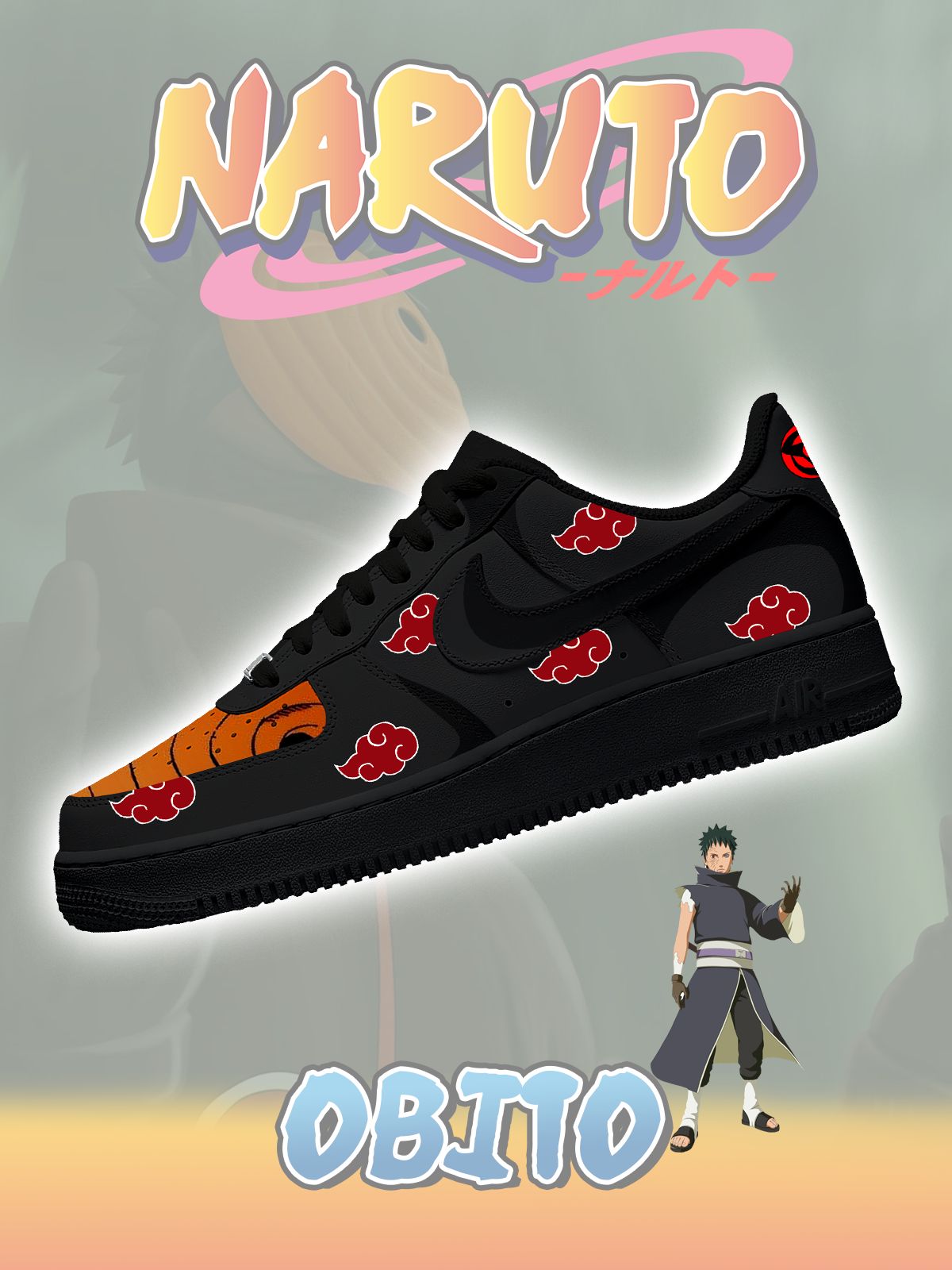 Personalized Akatsuki Obito No.1 Sneakers