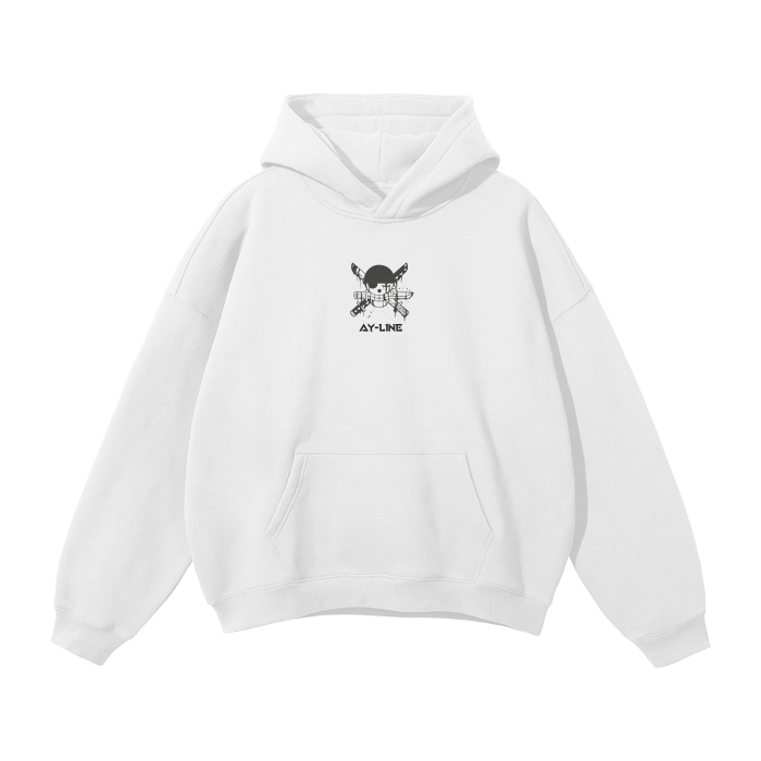Alternative view of Pirate Hunter Graffiti Streetwear Hoodie White