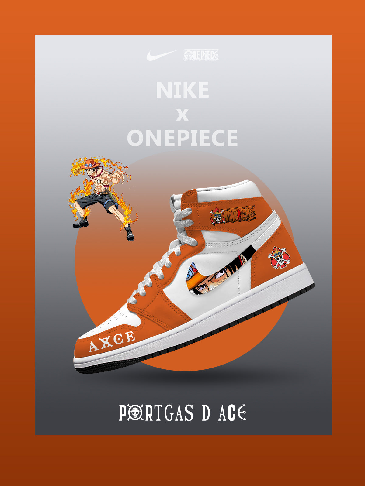 Portgas D Ace V.1 High-Top Custom Sneakers