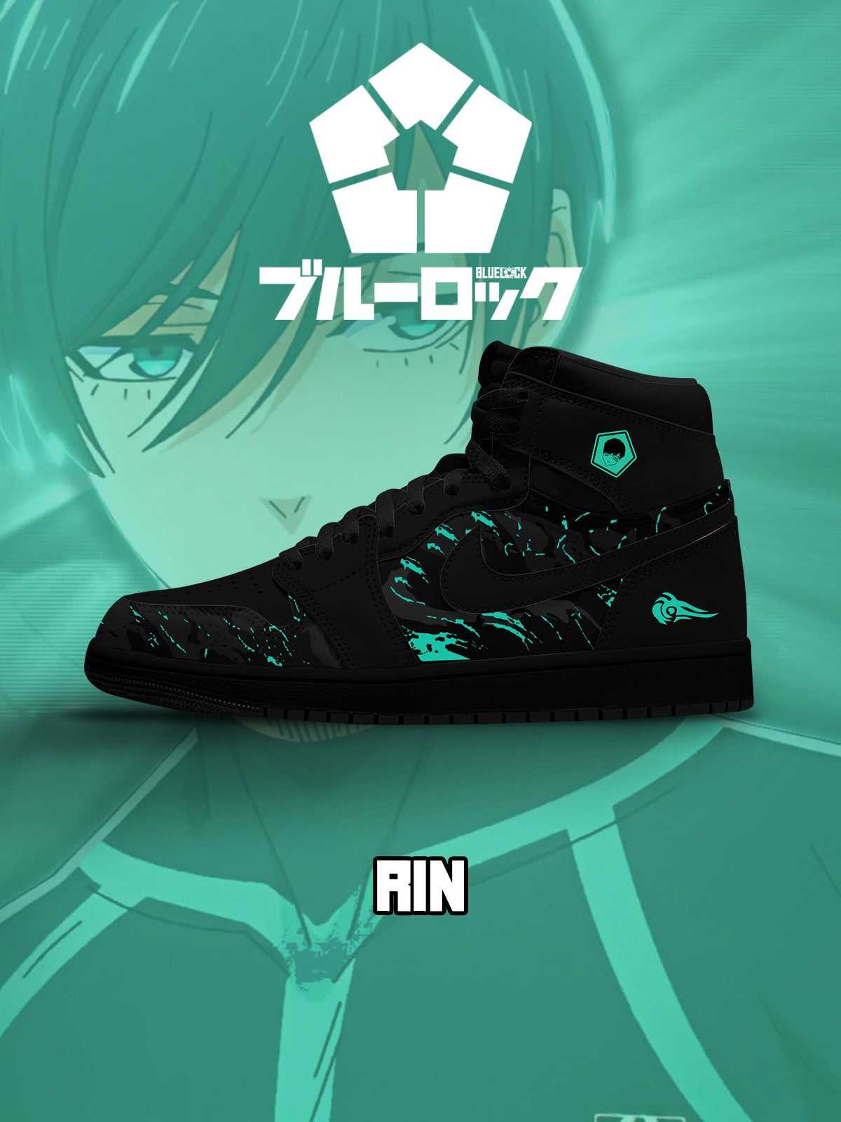 Rin Itoshi No.1 Custom High-Top Sneakers